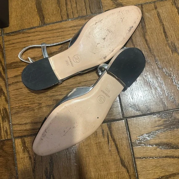 Chic Silver and Black Women's Slingback ballet flats - EU40 - Picture 2 of 2